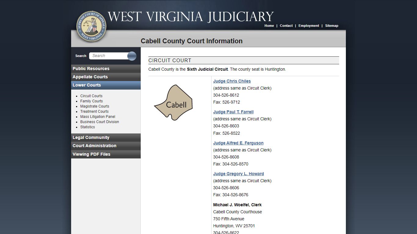 Cabell County Court Information - West Virginia Judiciary - courtswv.gov